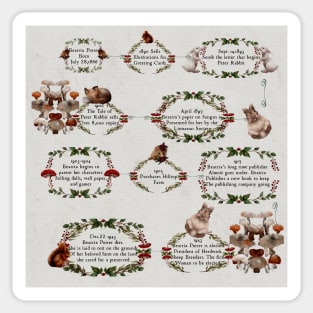 Beatrix Potter Watercolor History Timeline Sticker